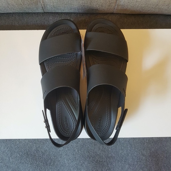 NWT Crocs Women's Wedge Chunky Platform Sandals - Black - Picture 2 of 10
